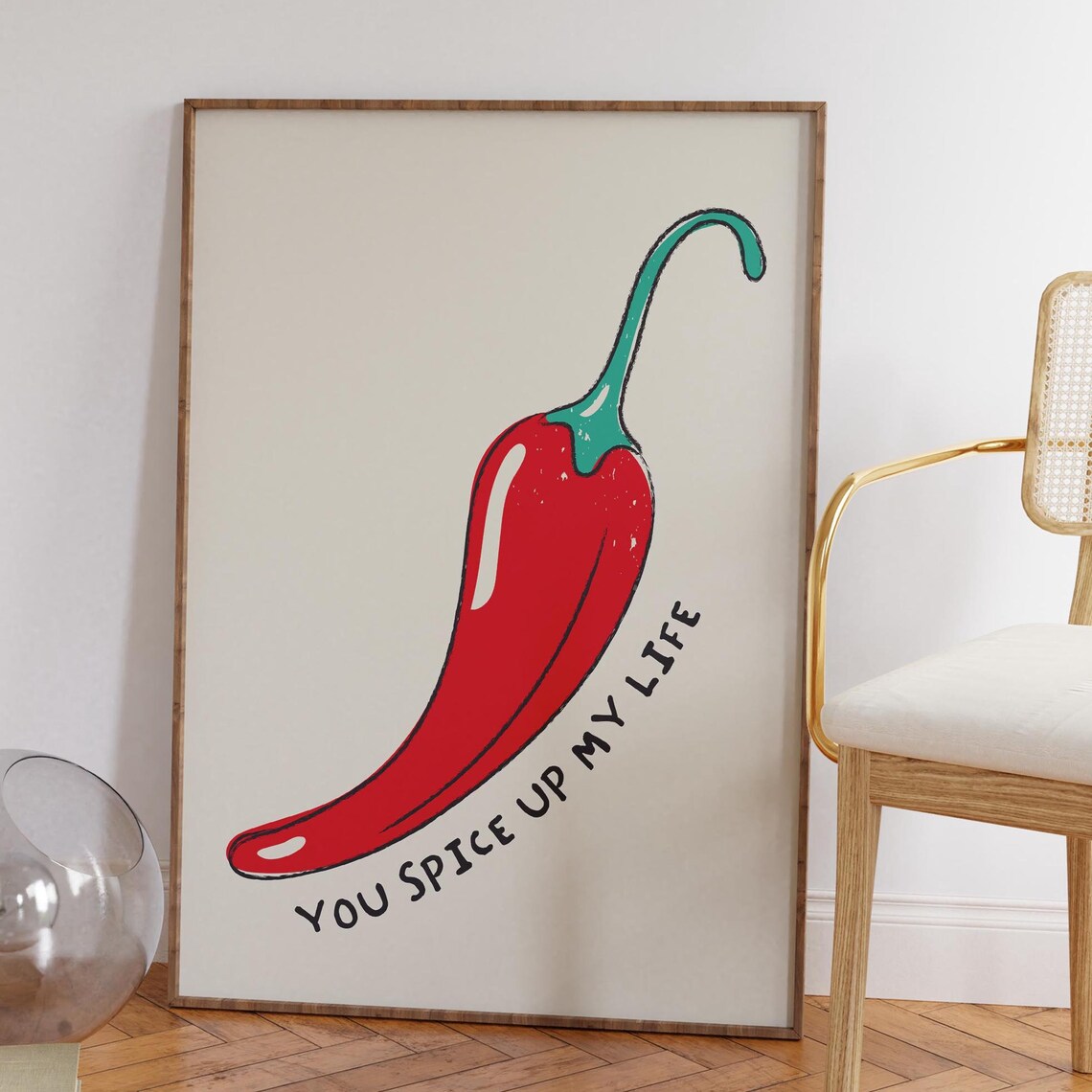 You Spice Up My Life Red Chili Pepper Bold Kitchen Art Poster