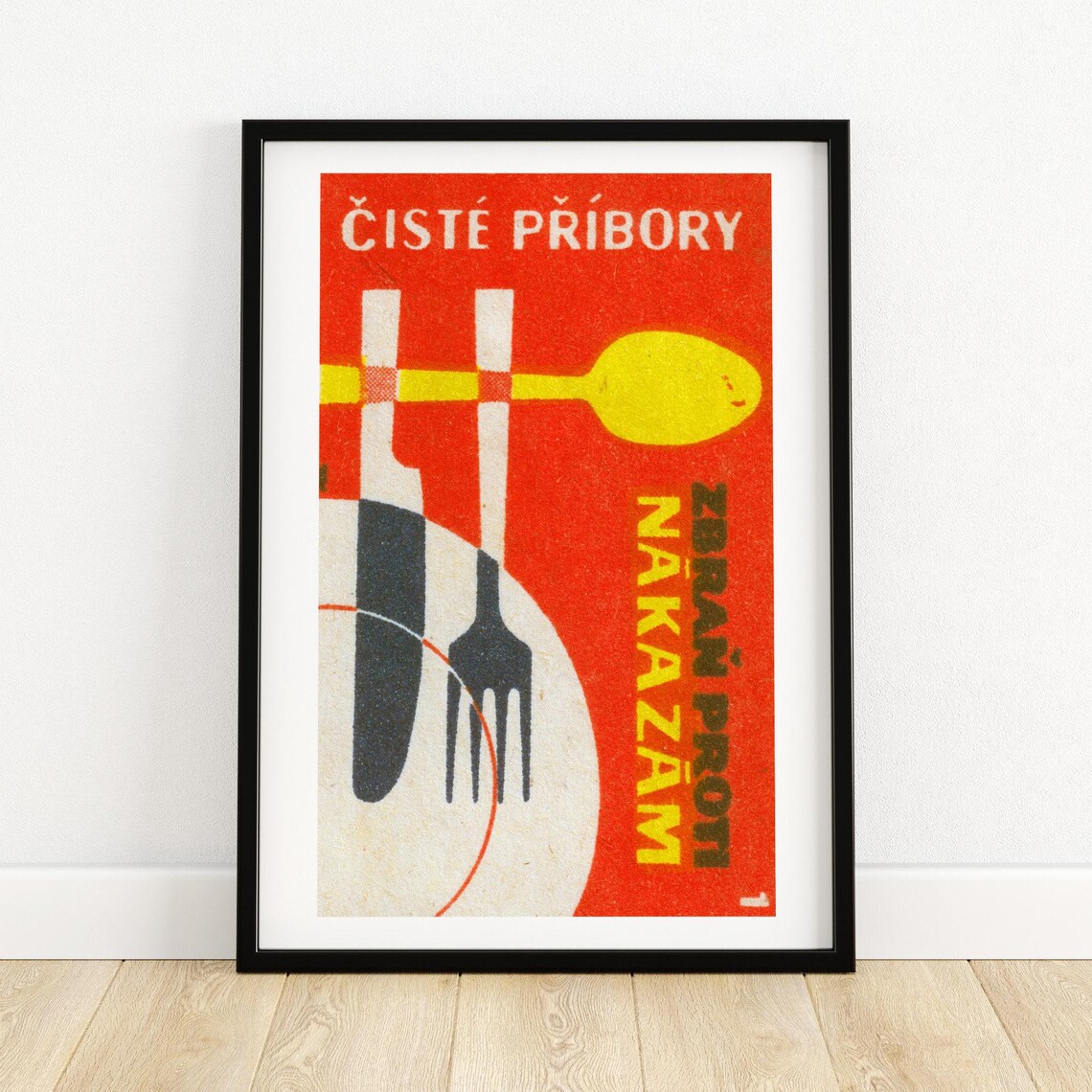 Cutlery On Table Matchbox Vintage Poster Print
