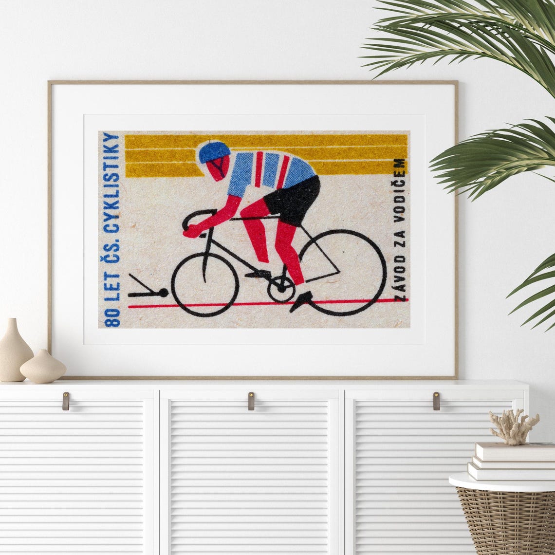 80 Years Czechoslovak Cycling Match Race Vintage Bicycle Poster - Image 2