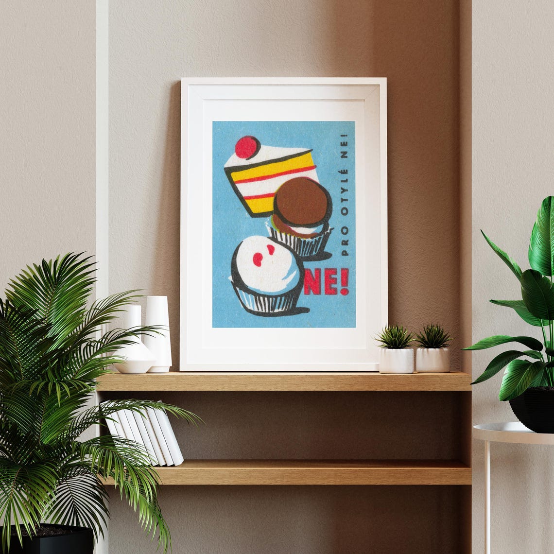 Pro Otyle Ne Desserts Cake Cupcake Vintage Diet Humor Poster - Image 2