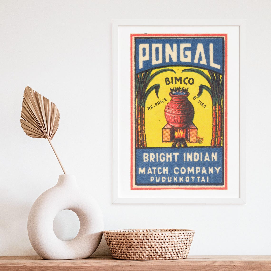 Pongal BIMCO Bright Indian Match Company Vintage Festival Poster - Image 4