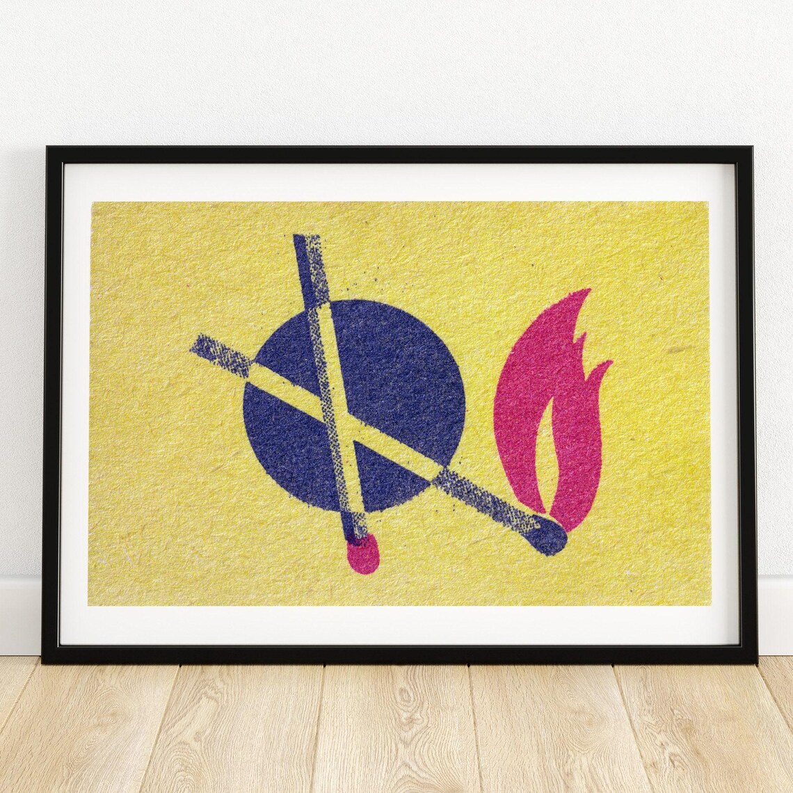Crossed Matches Matchbox Aesthetic Vintage Poster Print