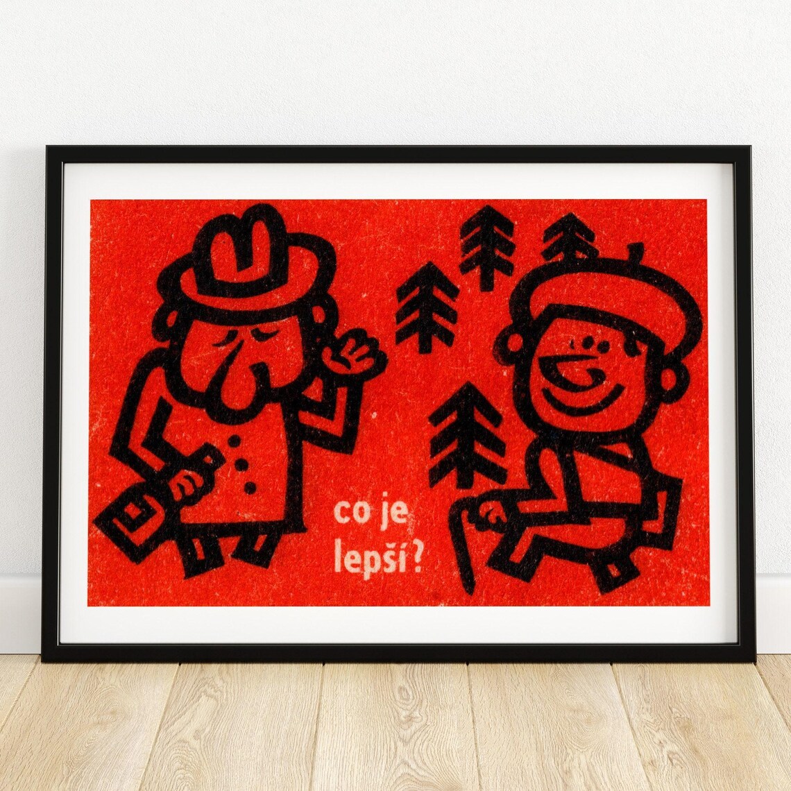 Which Is Better Matchbox Print, Vintage Czech Poster