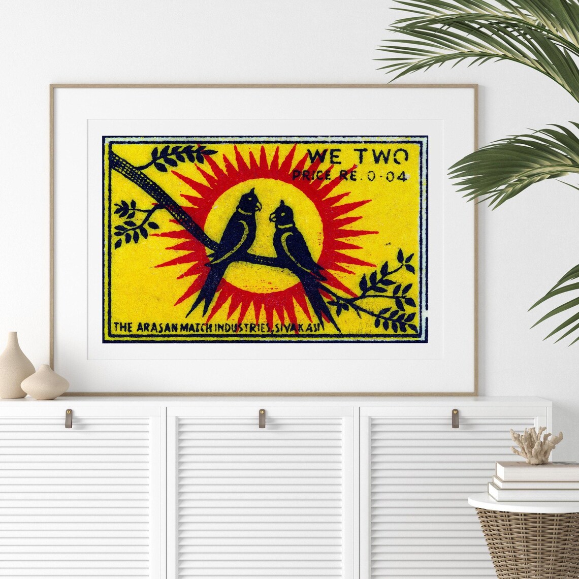 Love Bird Couple Matchbox Vintage Poster Print - Image 2