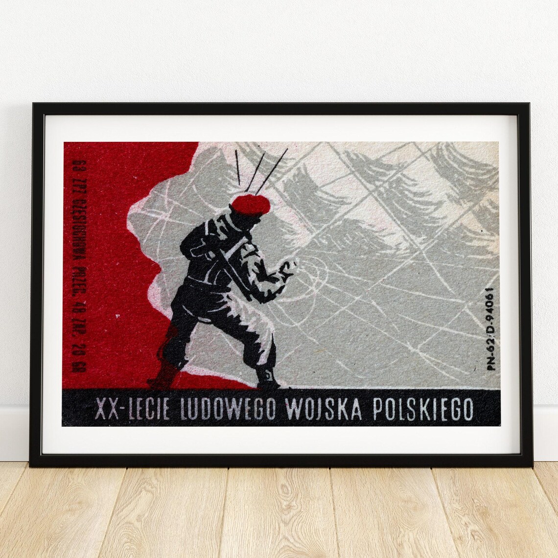 Polish Paratrooper XX Lecie Ludowego Wojska Matchbox Art Poster