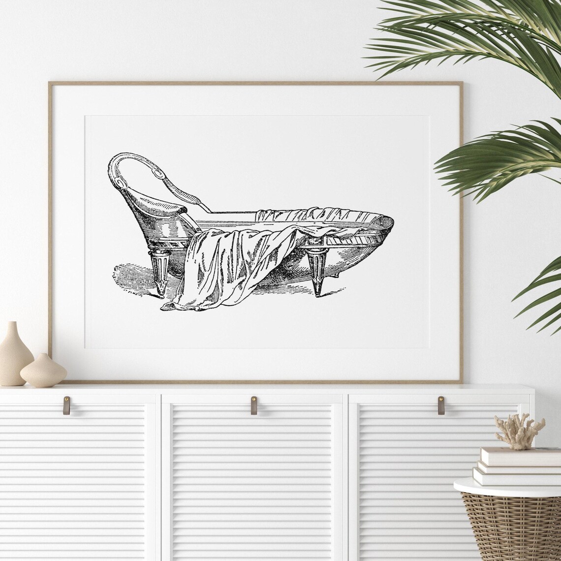 Ancient Roman Marble Bathtub Sarcophagus Tub Engraving Poster - Image 2