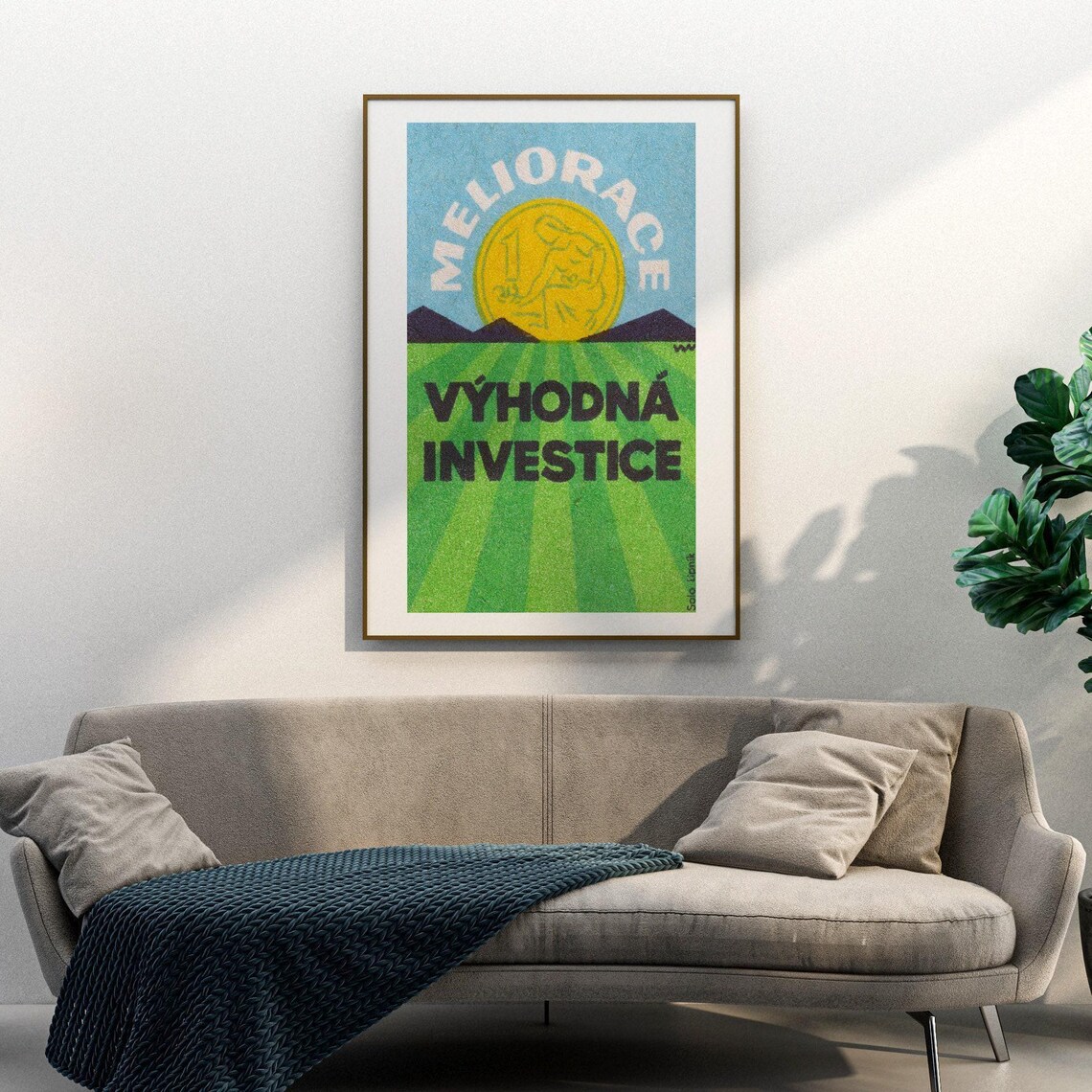 Meliorace Vyhodna Investice Czech Agriculture Vintage Label Poster - Image 3