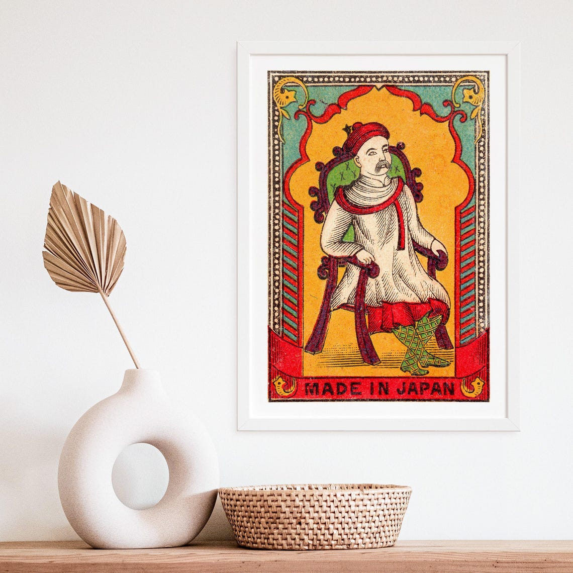 Indian Nobleman Seated Portrait Made in Japan Vintage Label Poster - Image 4