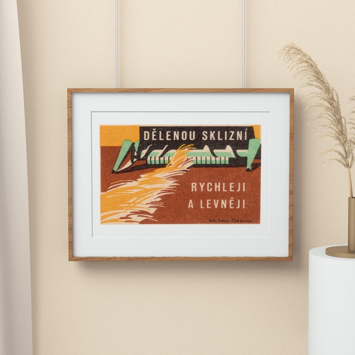 Faster Cheaper Harvest Vintage Czech Combine Harvester Matchbox Poster - Image 2