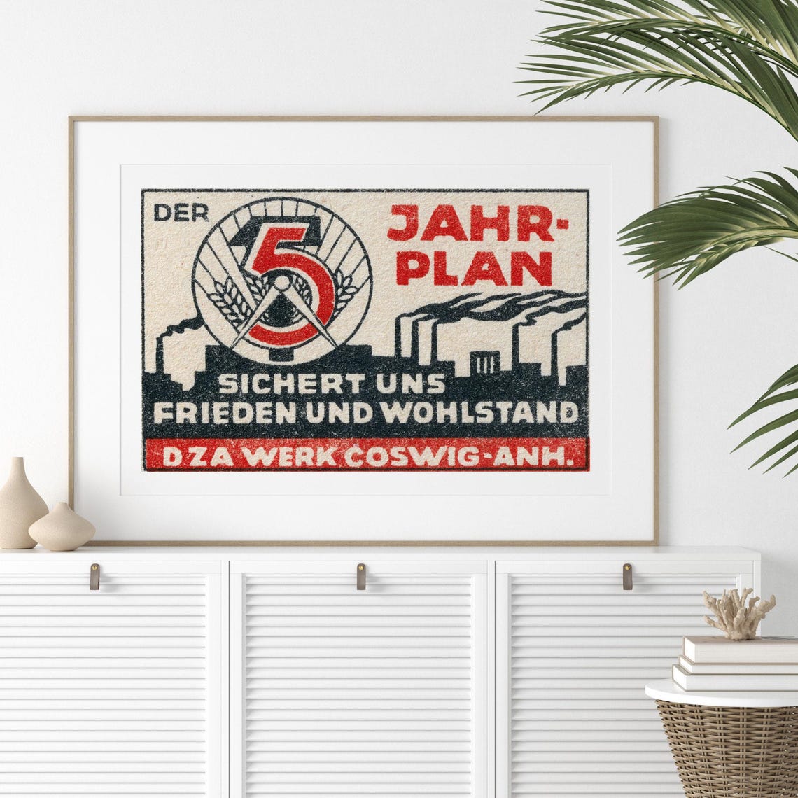 Der 5 Jahrplan Frieden und Wohlstand East German Matchbox Label Poster - Image 2