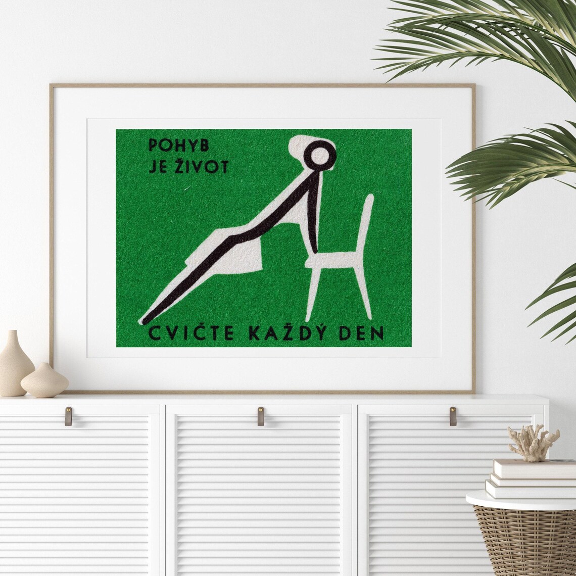 Exercise Every Day Matchbox Print, Vintage Czech Art - Image 2
