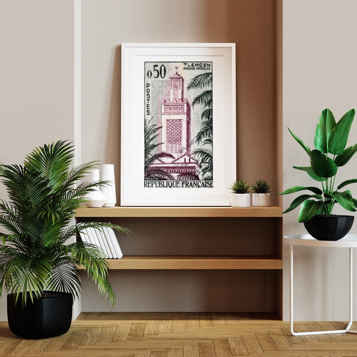 Tlemcen Great Mosque Algeria French Postage Stamp Architecture Poster - Image 2