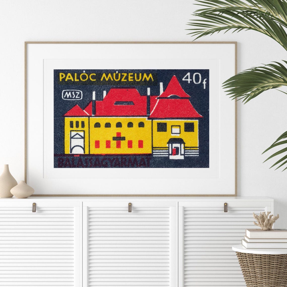 Paloc Museum Balassagyarmat Yellow Vintage Matchbox Label Poster - Image 2
