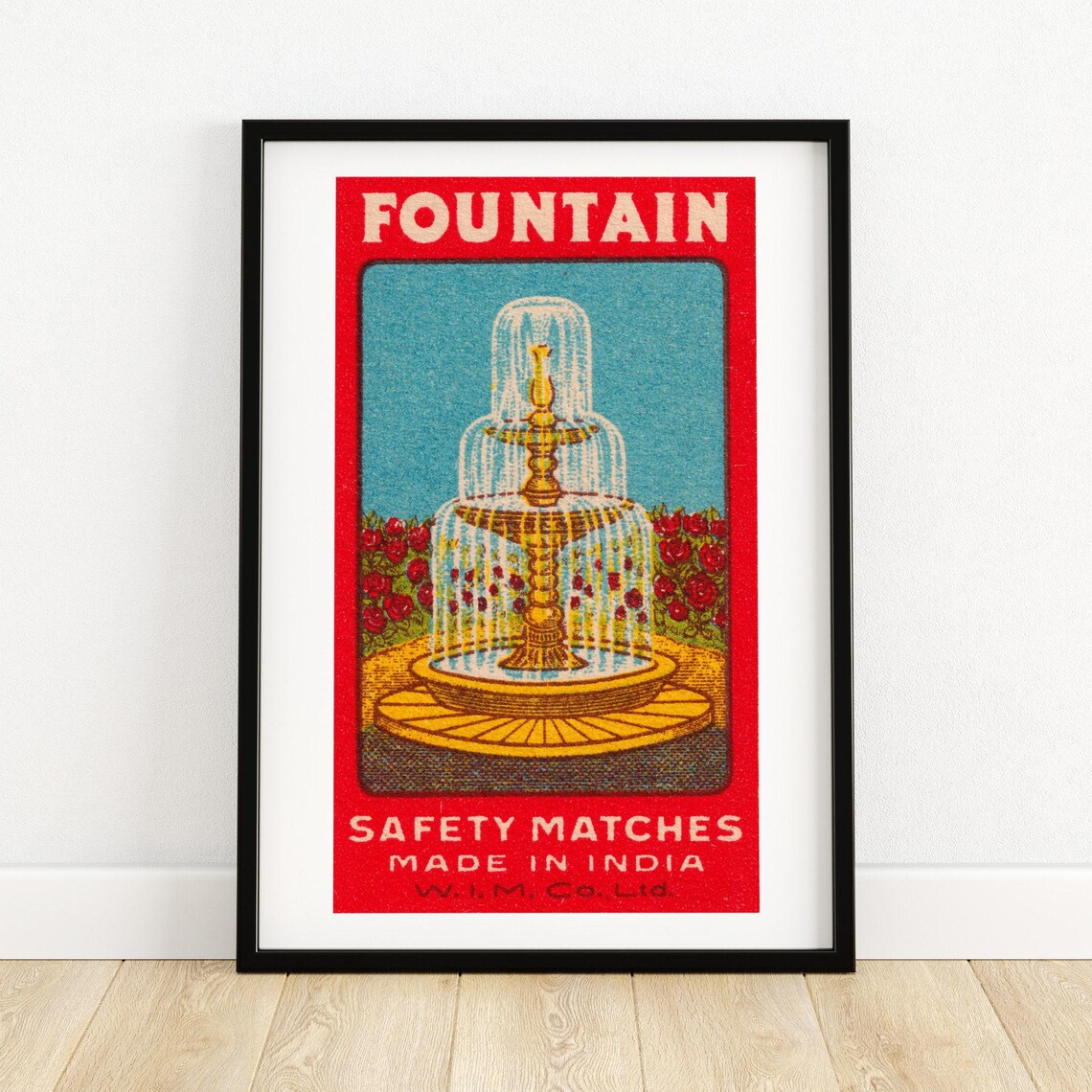 Vintage Sweden Matchbox Poster Print, Fountain