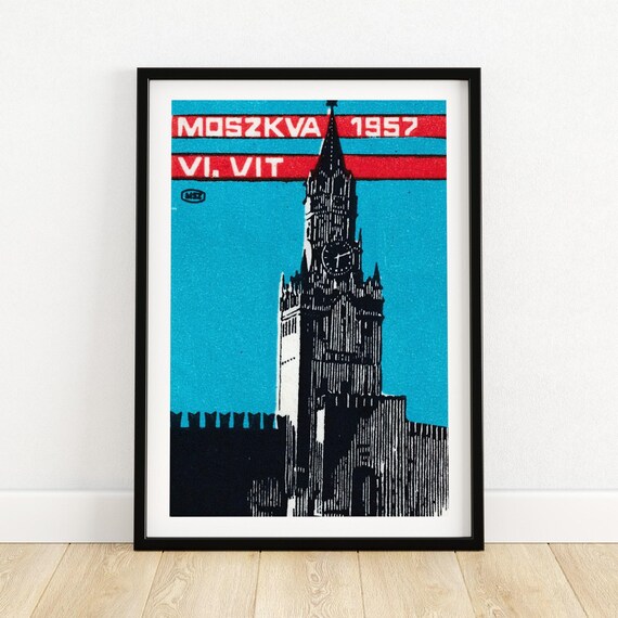 Moscow Church Matchbox Print Aesthetic Wall Art Vintage Eastern Europe Art Matchbox Wall Poster Vintage Poster Print