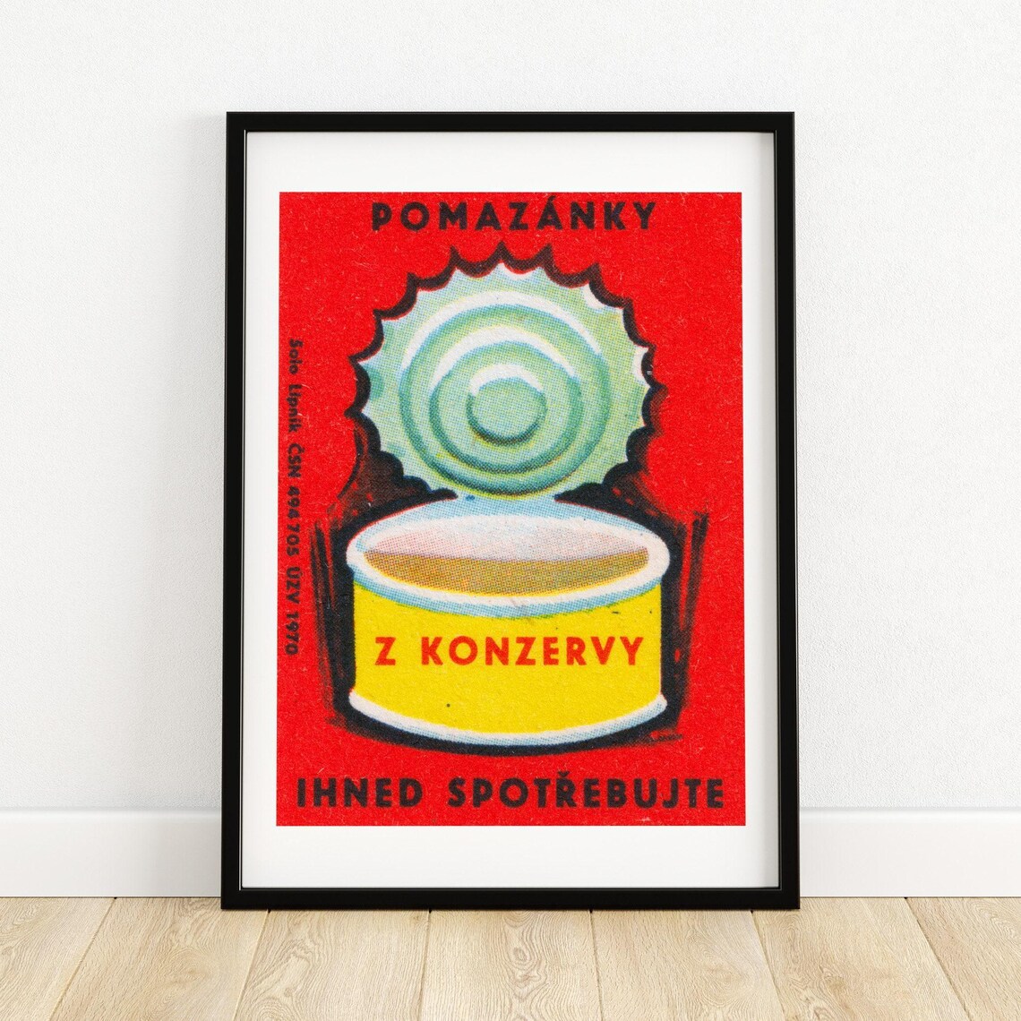 Open Can Matchbox Vintage Czech Poster Print