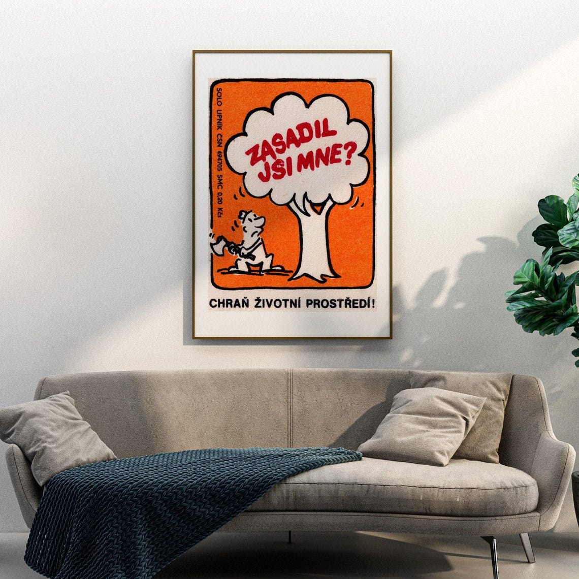 Did You Plant Me Questioning Tree Vintage Czech Environment Poster - Image 3