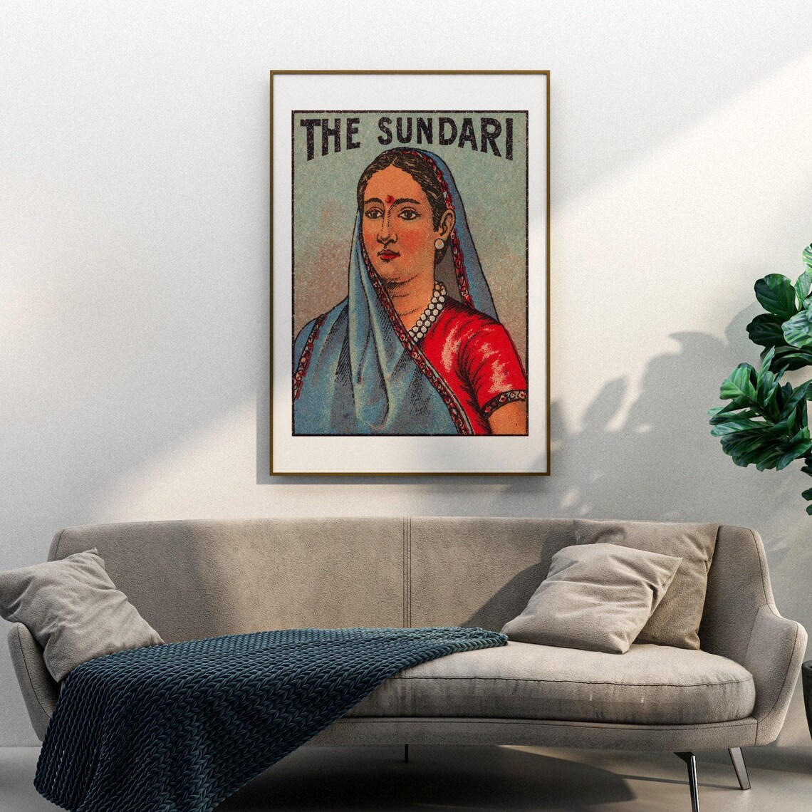 The Sundari Vintage Indian Woman Headscarf Matchbox Art Poster - Image 3