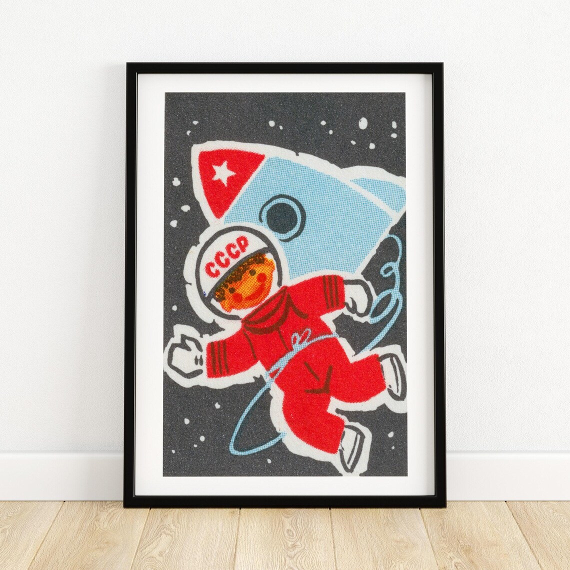 Soviet Child Astronaut Matchbox Vintage Poster Print