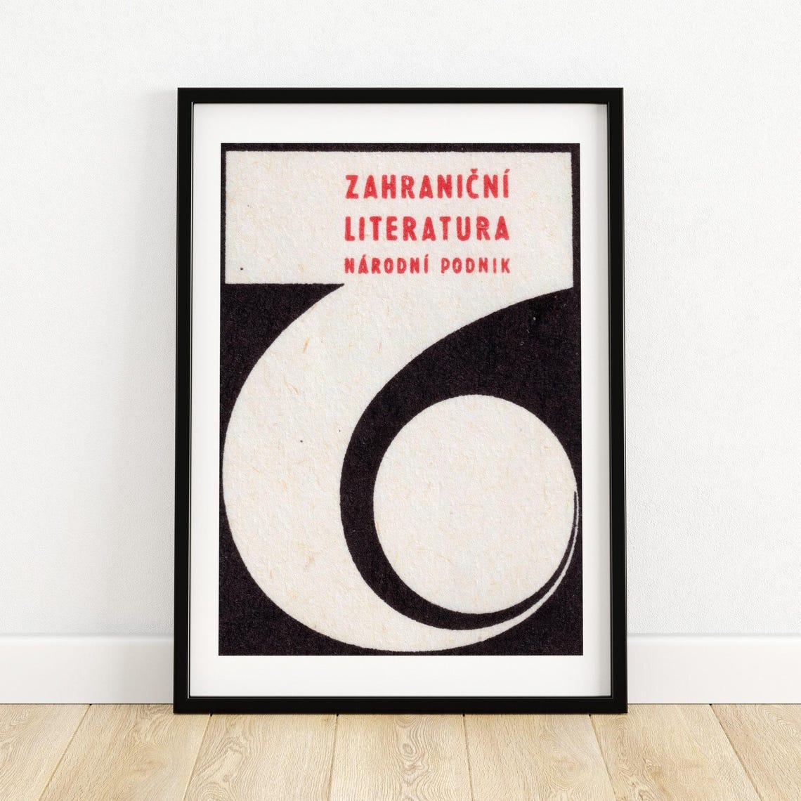 Zahranicni Literatura Narodni Podnik Czech Minimalist Black Poster