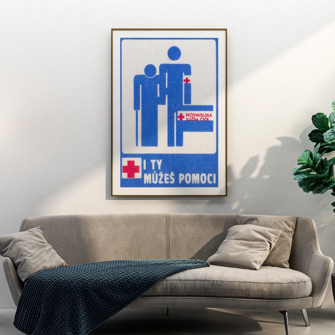 I Ty Muzes Pomoci Red Cross Care Service Vintage Blue Poster - Image 3