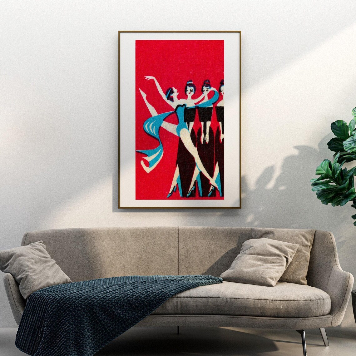 Professional Dancers Matchbox Art Print, Vintage Europe - Image 3