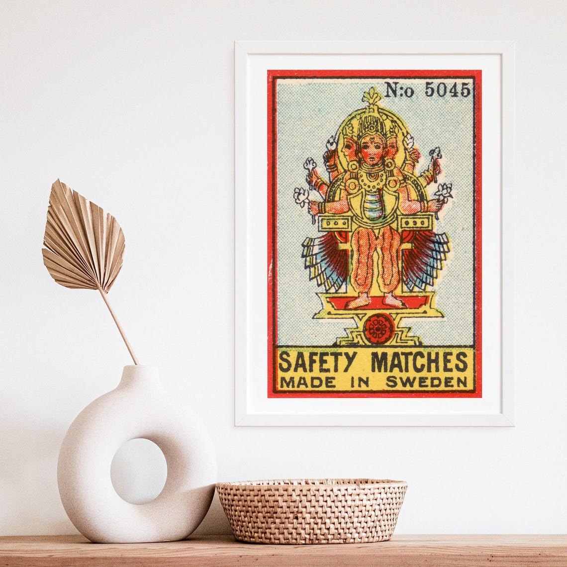 Multi Armed Indian Deity No 5045 Swedish Safety Matches Poster - Image 4