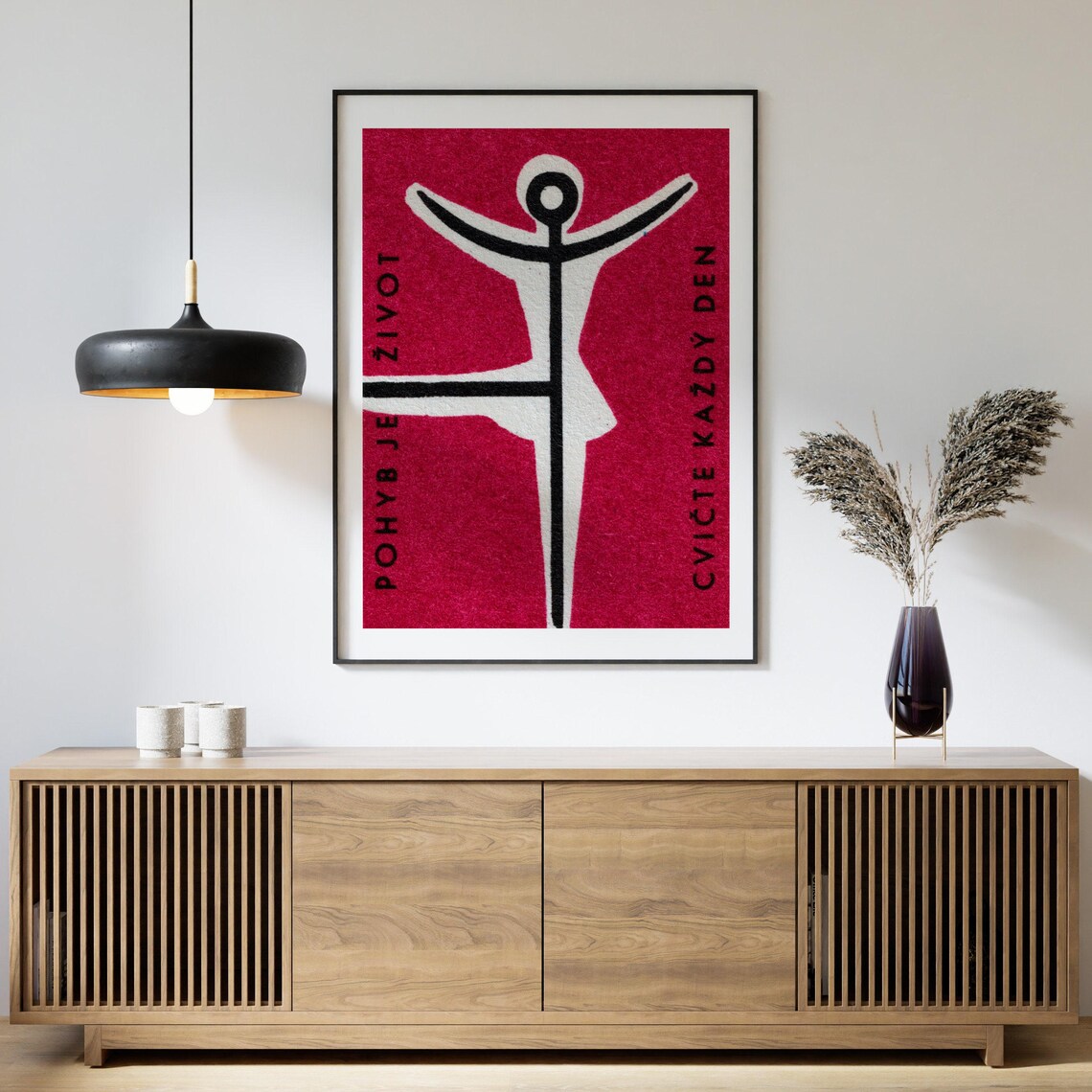 Movement Is Health Matchbox Print, Vintage Czech Art - Image 4