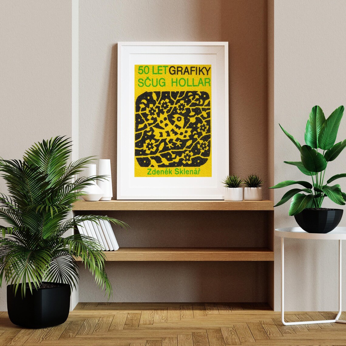 Yellow Folk Pattern Matchbox Vintage Czech Art Print - Image 2