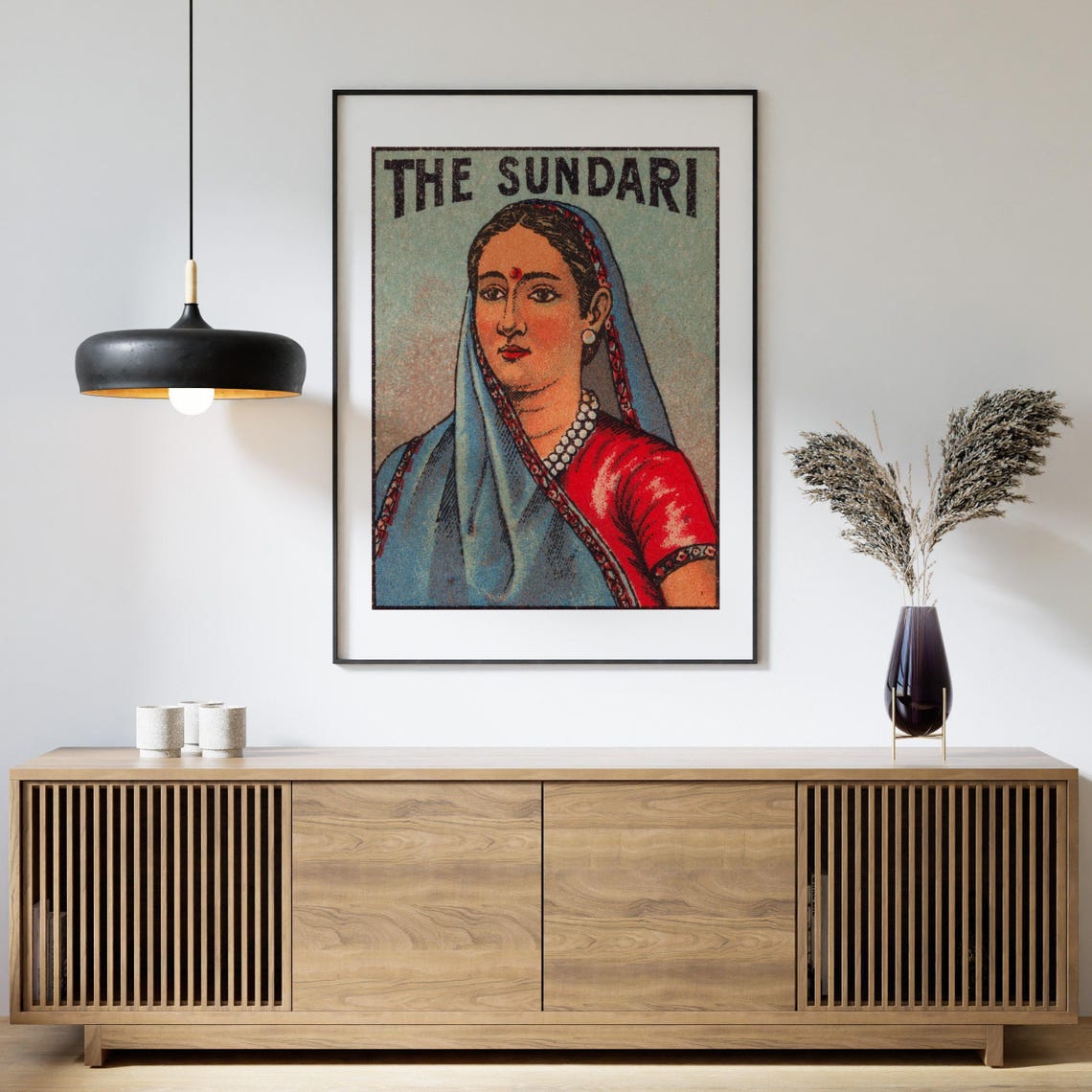 The Sundari Vintage Indian Woman Headscarf Matchbox Art Poster - Image 4