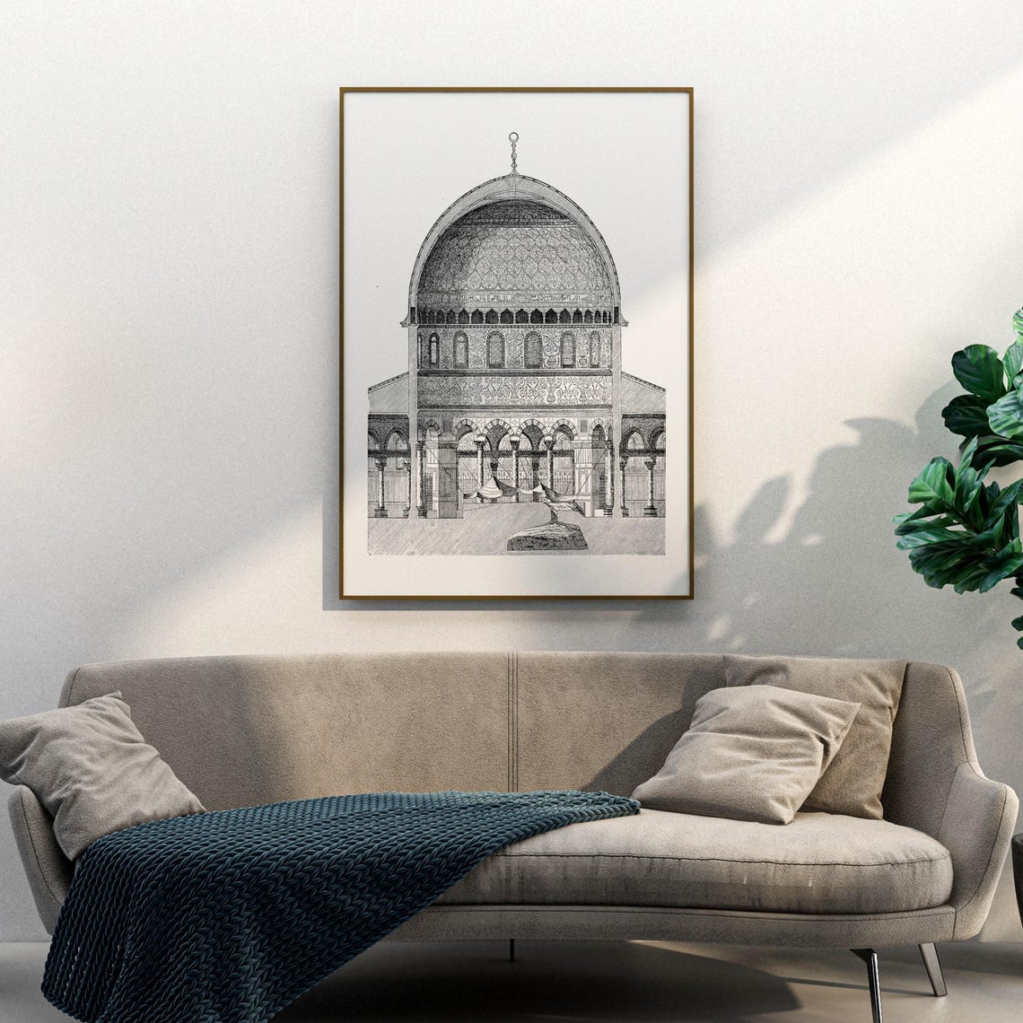 Dome Of The Rock Jerusalem Islamic Shrine Architectural Poster - Image 3