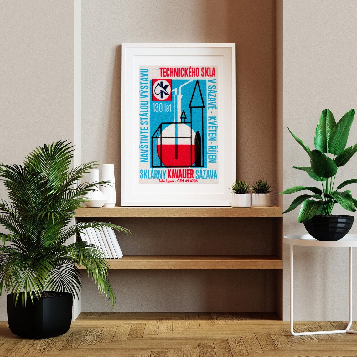 Sazava Kavalier Glassworks 130 Let Technical Glass Matchbox Poster - Image 2