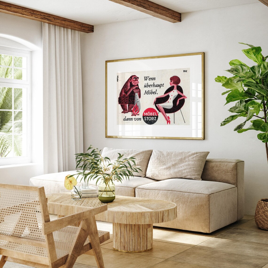 Caveman And Woman Furniture Matchbox Print Aesthetic Wall Art Vintage Eastern Europe Art Matchbox Wall Poster Vintage Poster Print - Image 4