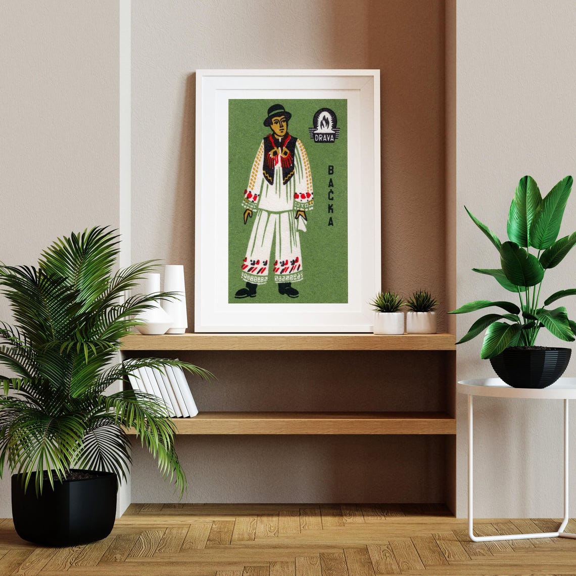 Backa Folk Costume Man Embroidered Vintage Drava Matchbox Poster - Image 2