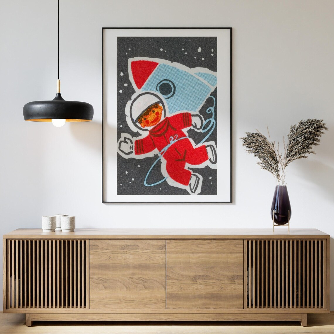 Child Astronaut Matchbox Print, Vintage Poster Art - Image 4
