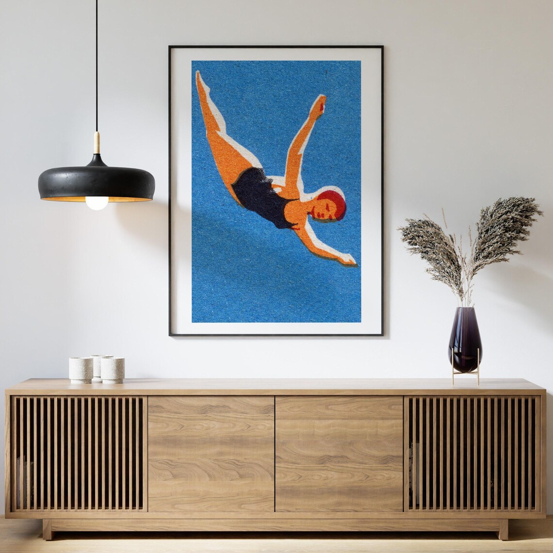 The Diving Woman Vintage Eastern Europe Art Print - Image 3