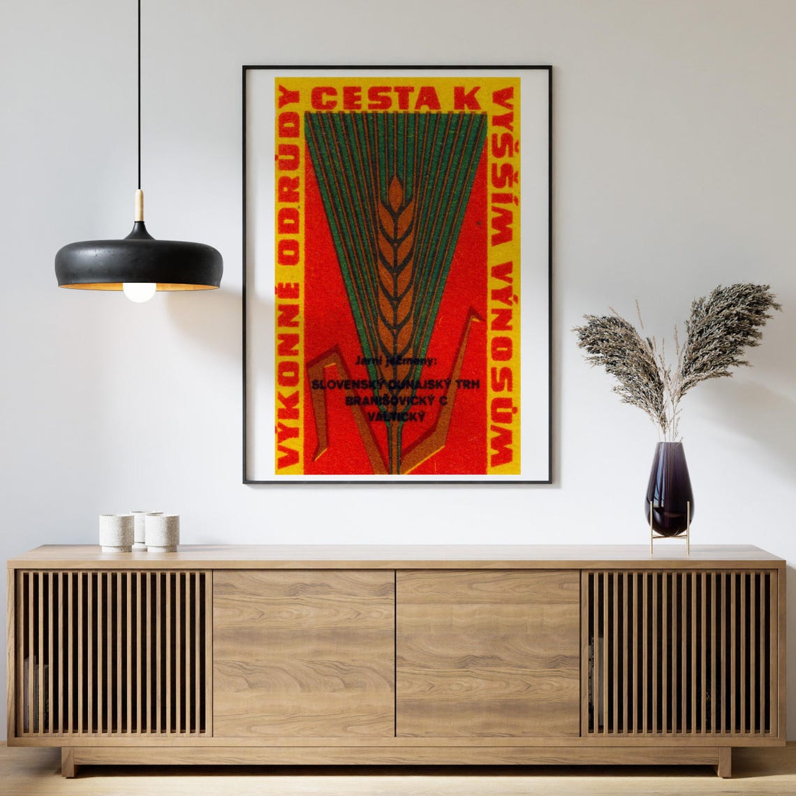 Czech Red Wheat Sheaf High Yield Harvest Matchbox Label Poster - Image 4