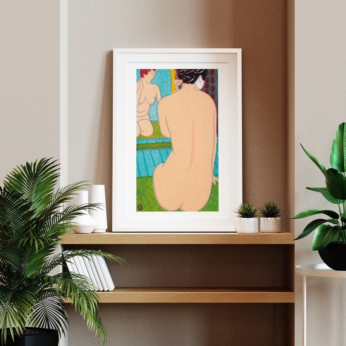 Woman In Reflection Vintage Wall Poster Print - Image 2