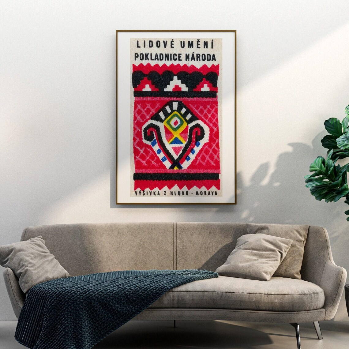 Czech Folk Embroidery Hluk Moravia Vintage Matchbox Art Poster - Image 3