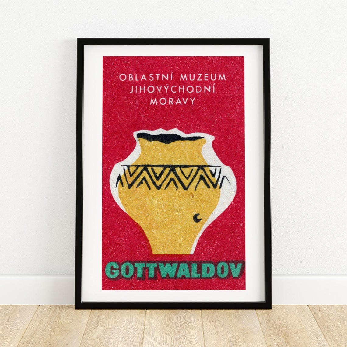 Gottwaldov Regional Museum Moravia Pottery Czech Matchbox Poster