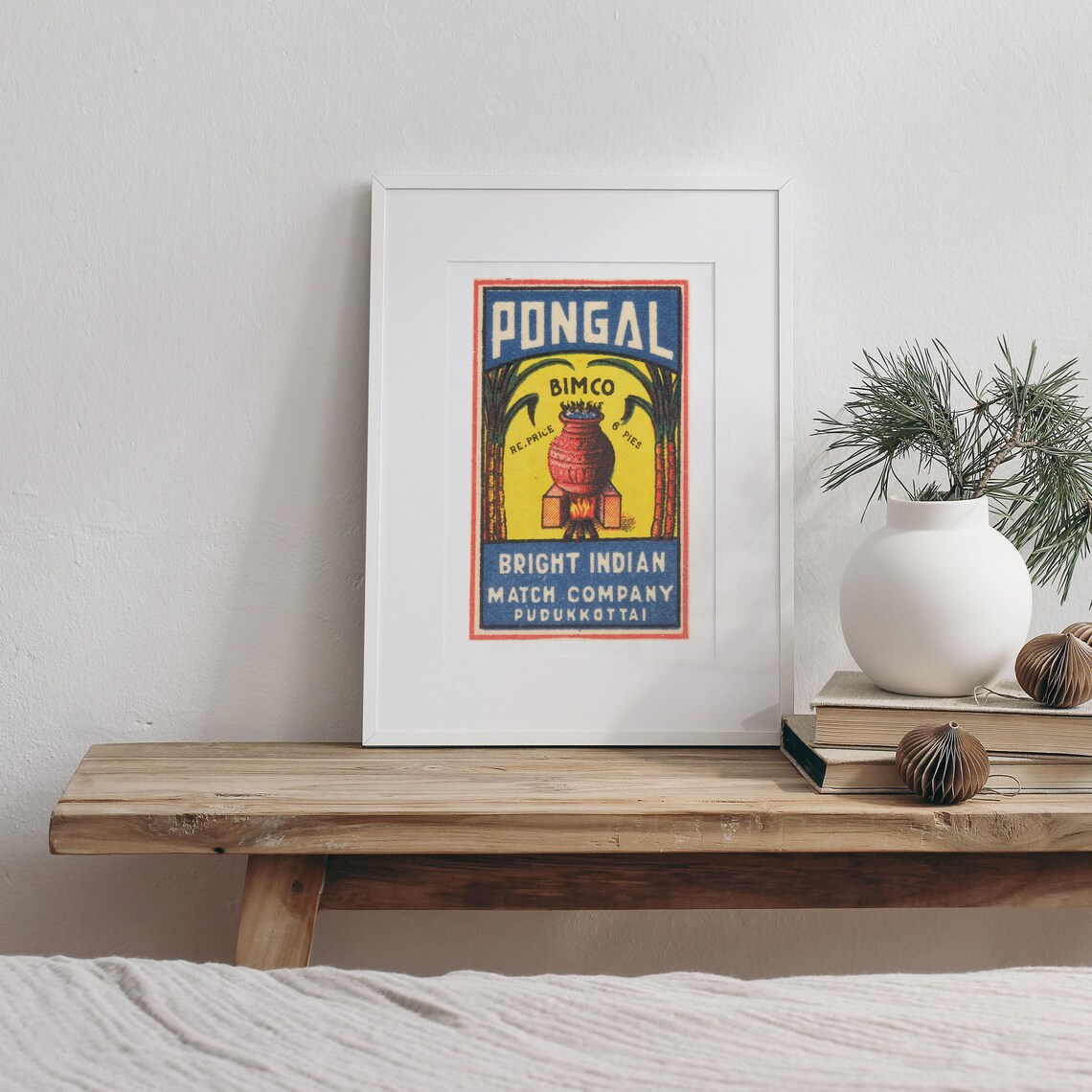 Pongal BIMCO Bright Indian Match Company Vintage Festival Poster - Image 3