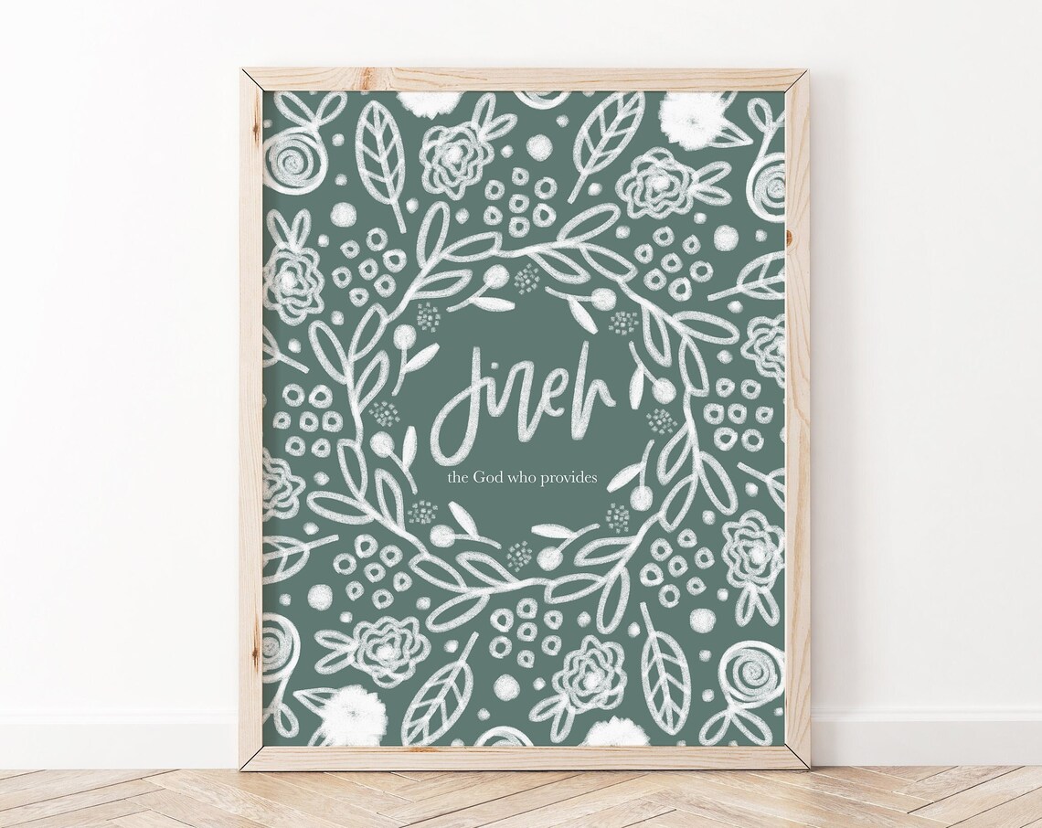 Jireh The God Who Provides Print Names Of Bible Verse Wall Art Christian Scripture Prints