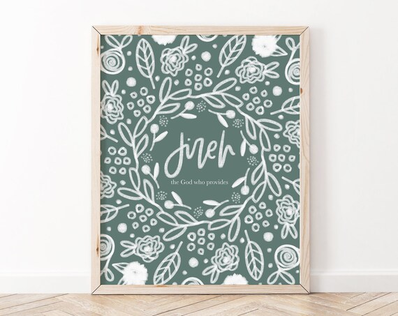 Jireh The God Who Provides Print Names Of Bible Verse Wall Art Christian Scripture Prints