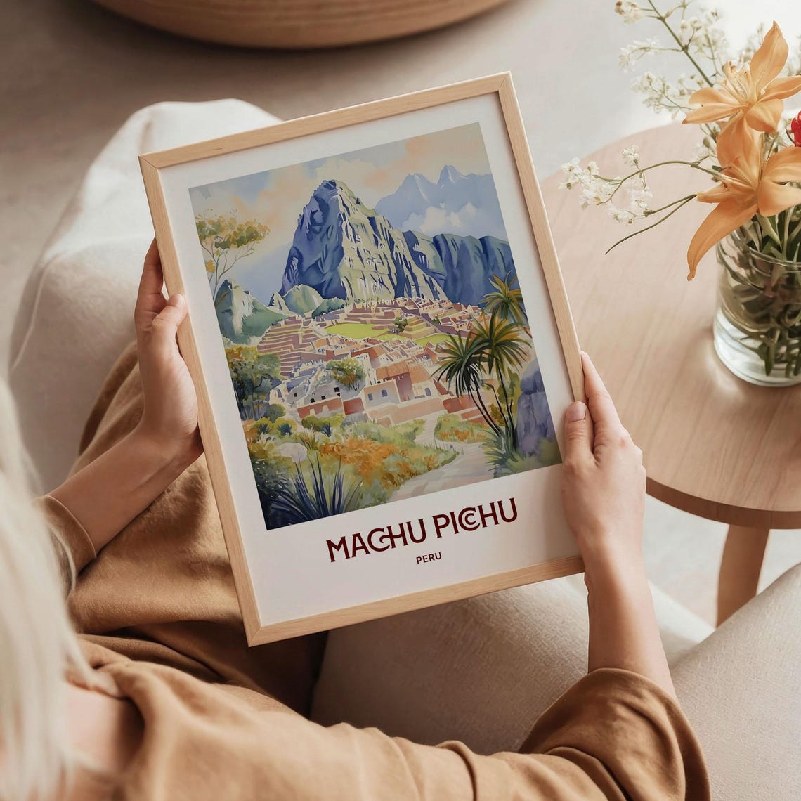 Machu Picchu Peru Mountain Citadel View Pastel Landscape Poster - Image 5