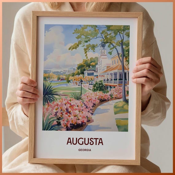 Augusta National Golf Club Print Masters Poster Georgia Art Minimalist Cityscape Custom Text Personalized Gift C35 783