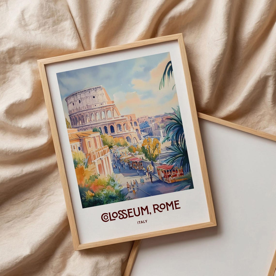 Colosseum Rome Italy Ancient Landmark Watercolor Travel Poster - Image 3