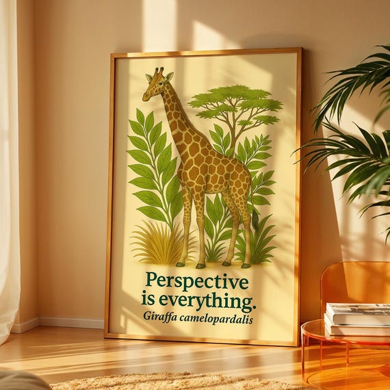 Vintage Giraffe Print Funny Safari Animal Poster
