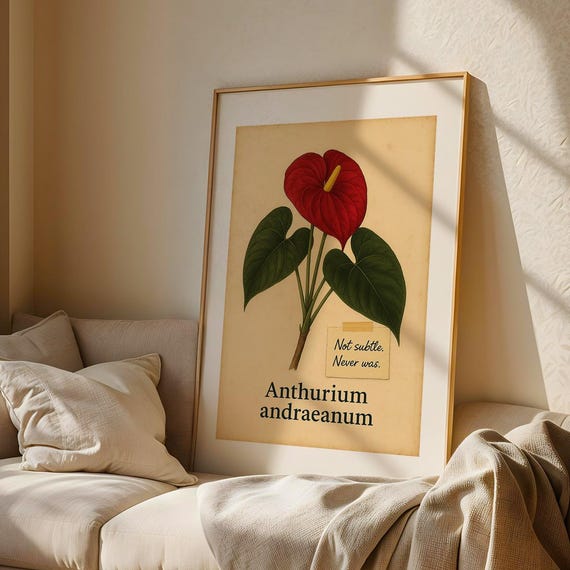 Anthurium Botanical Print Funny Vintage Plant Art