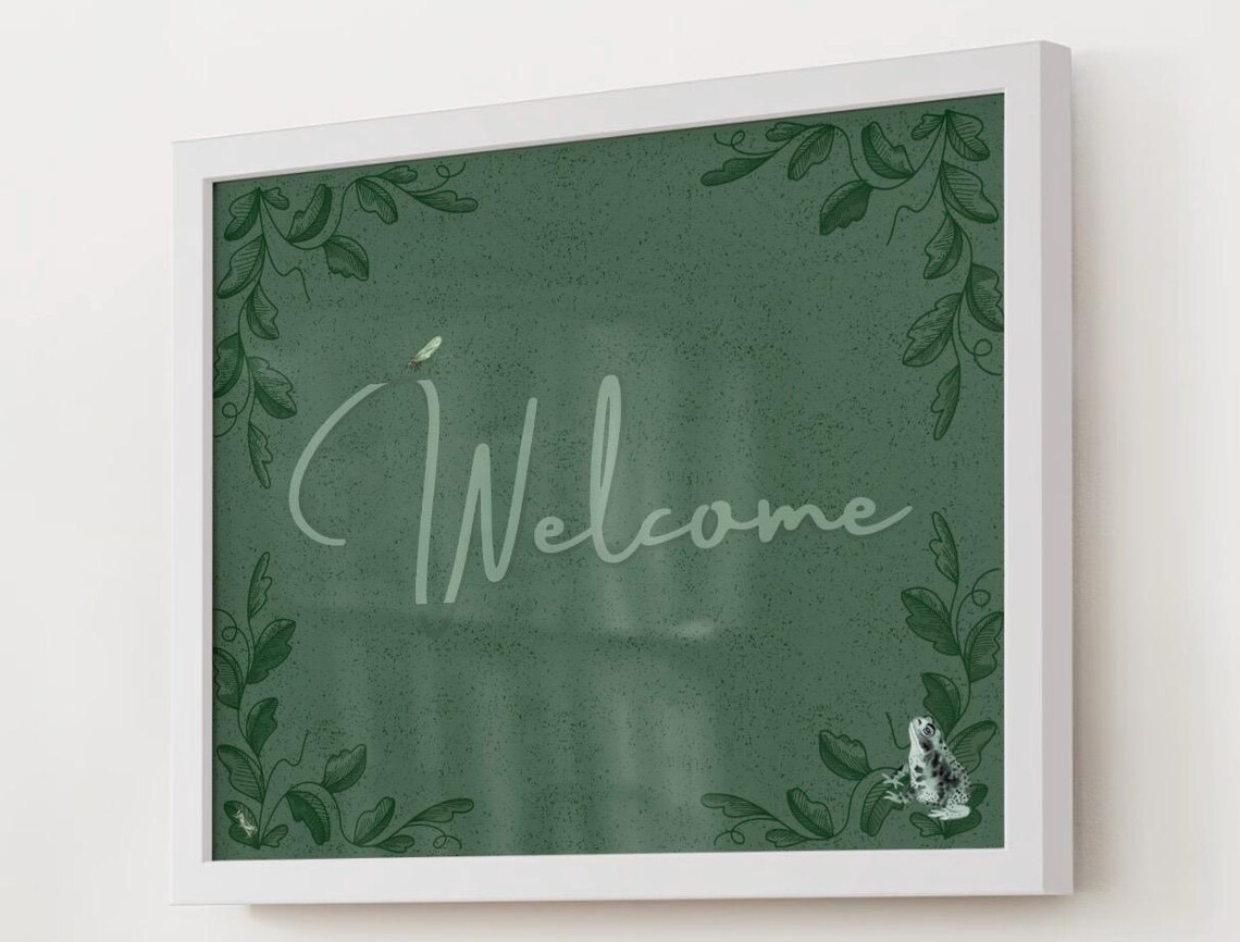 Welcome Frog Art Print, Home Entrance Decor - Image 3