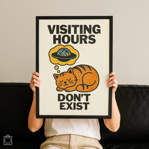 Funny Cat Artful Wall Poster Homely Room Print Minimal Typography Giftful Art Prints No 85